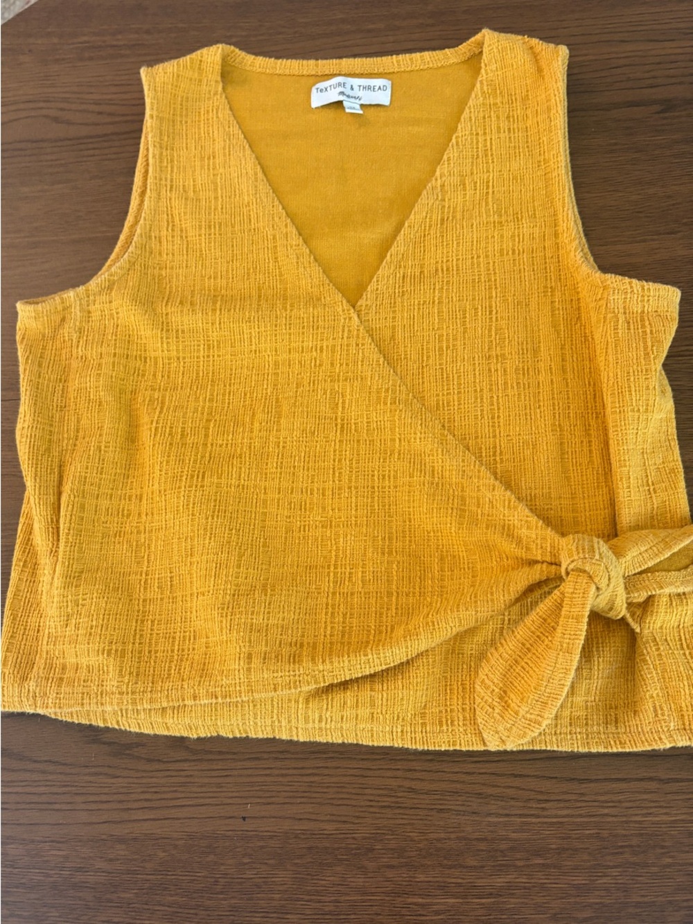 Mustard Wrap Camisole with Side Knot